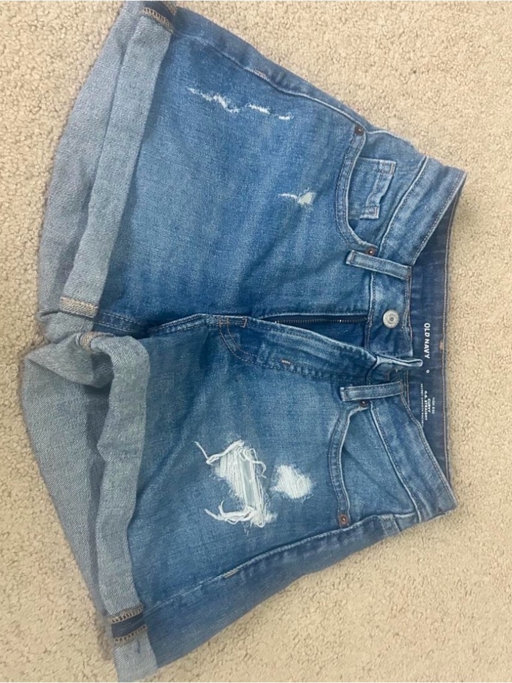 Old Navy Distressed Denim Roll-Cuff Shorts